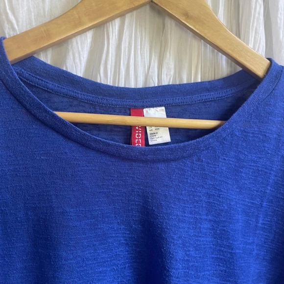 Divided Blue Slub Short Sleeve Crop Top, XS (runs LARGE) - Picture 4 of 10